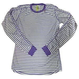 Helly Hansen Lifa Active Shirt Long Sleeve Size XL Purple White Stripe Stay Dry